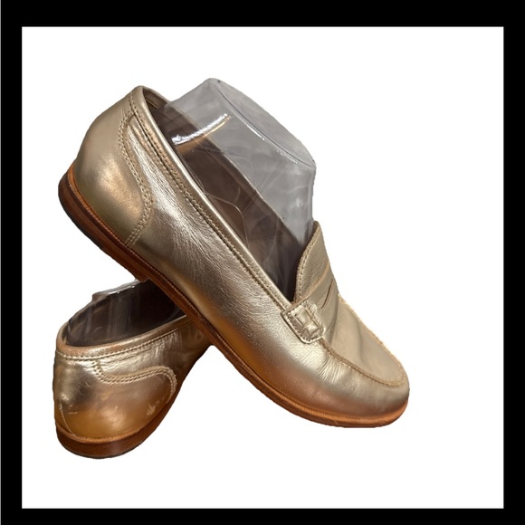 J CREW RYAN PENNY LOAFER Women’s LEATHER BRILLIANT GOLD 9 US Preppy - Picture 1 of 6